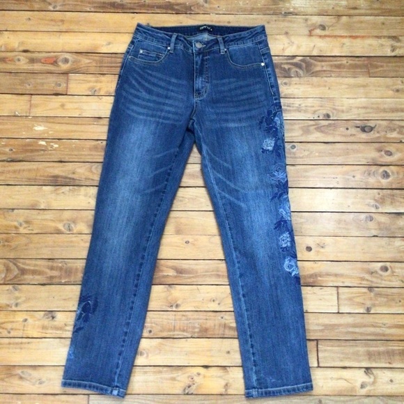 Ap.ny jeans floral embroidered denim size 6 - Picture 4 of 14
